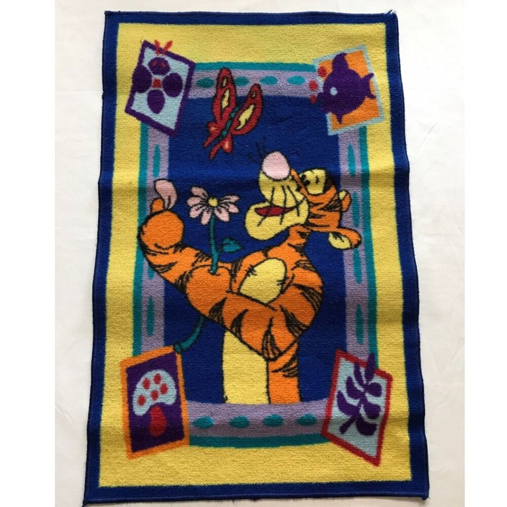 Disney Winnie the Pooh Tigger Vintage 1990s Floor Rug Kids Bedroom Decor